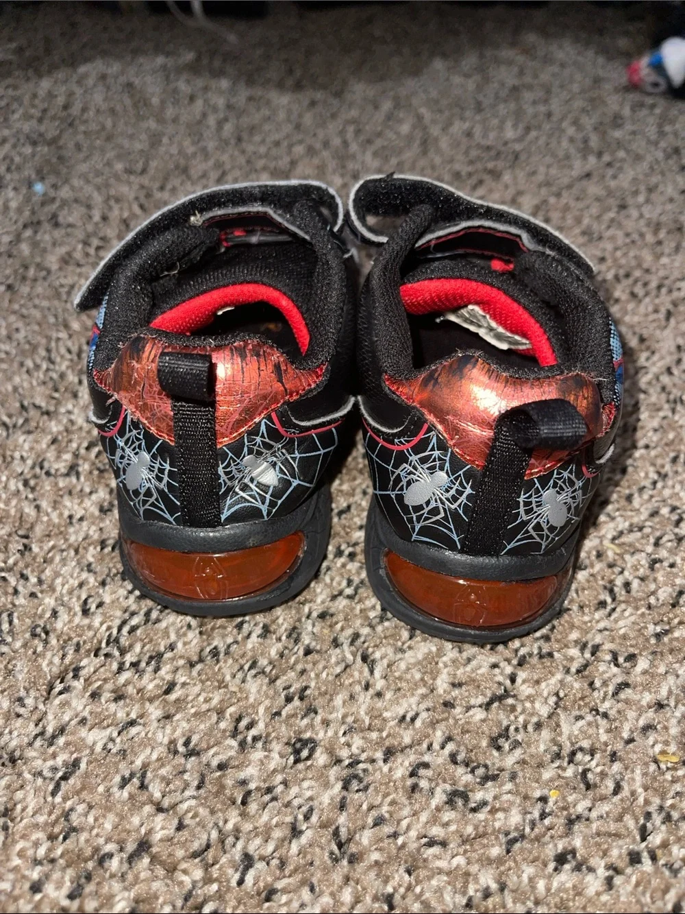 Spiderman Kids Black and Red Velcro Sneakers